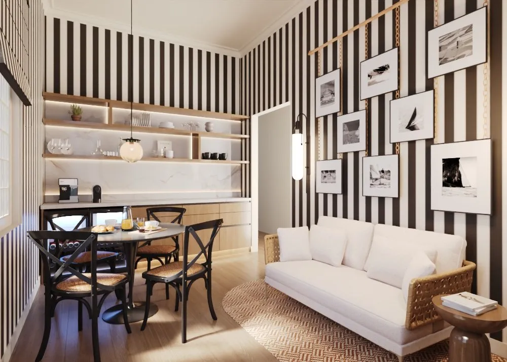 Striped Breakfast Room